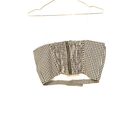 Wild honey smocked tube top Buffalo plaid size large - Picture 2 of 5